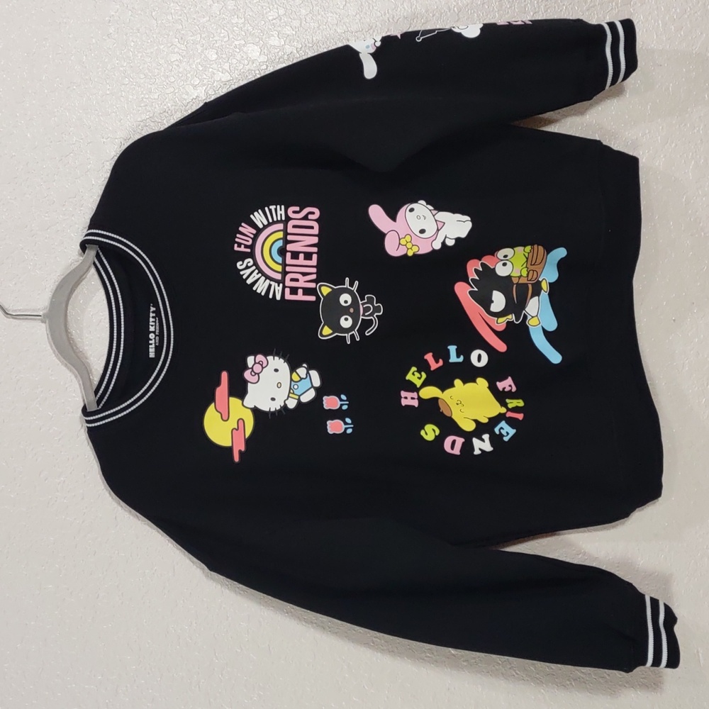 Hello Kitty And Friends By Sanrio Black Sweatshirt with Colorful Friends Design - Picture 7 of 17